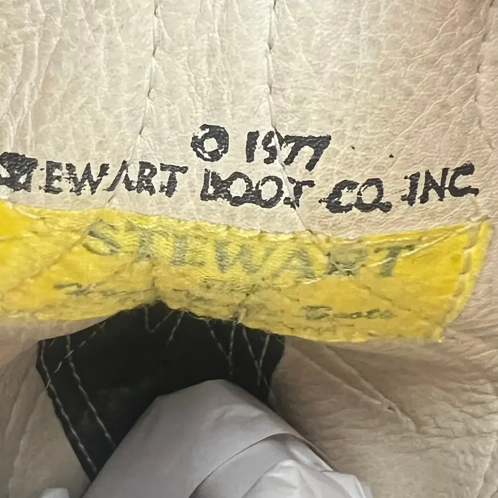 Vintage STEWART BOOT CO. Men's Black Traditional Cowboy Boots 8.5 EE Made in USA